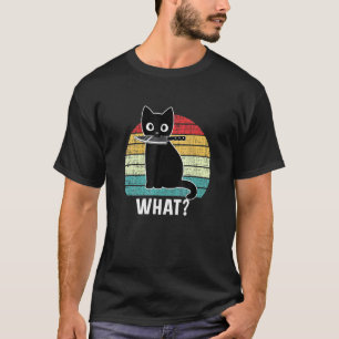 Retro What Cat Black Knife Meow Kitty Funny Cats M T-Shirt
