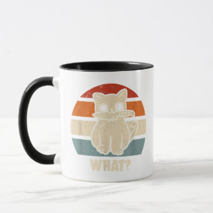 Retro What Cat Knife Meow Kitty Funny Cats Mum And Mug