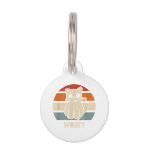 Retro What Cat Knife Meow Kitty Funny Cats Mum And Pet Tag