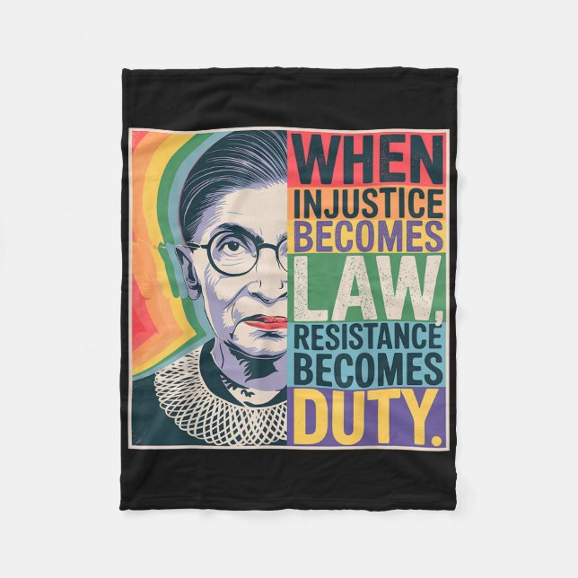 Retro When Injustice Becomes Law Resistance Become Fleece Blanket (Front)