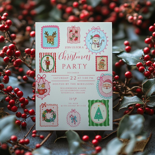 Retro Whimsical Christmas Invitation (Creator Uploaded)