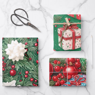 Retro Whimsical Christmas  Wrapping Paper Sheet