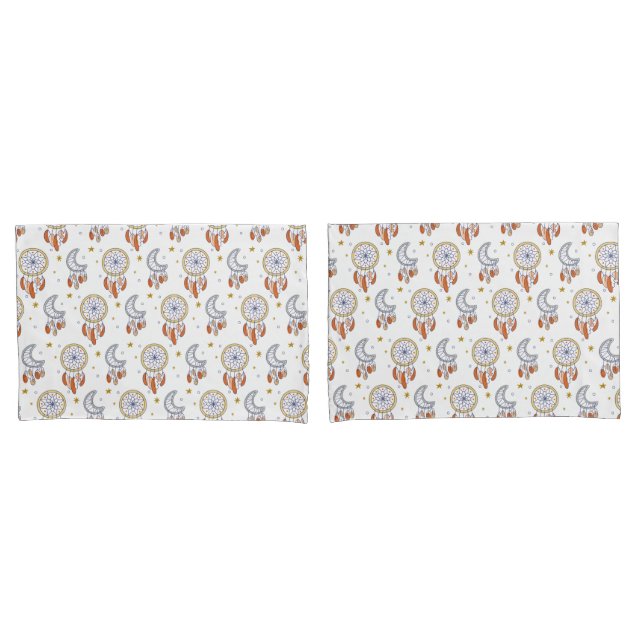 Retro Whimsical Mandala Boho Pattern  Pillowcase (Front-Set)