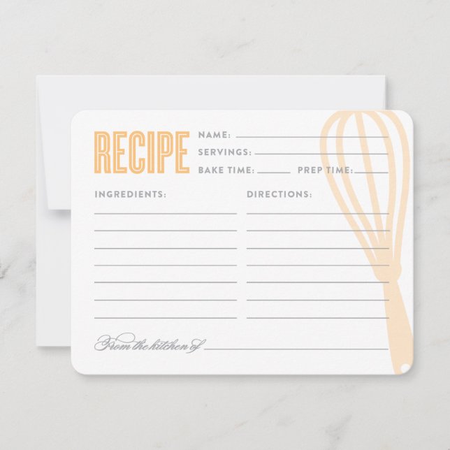 Retro Whisk in Peach | Recipe Card (Front)