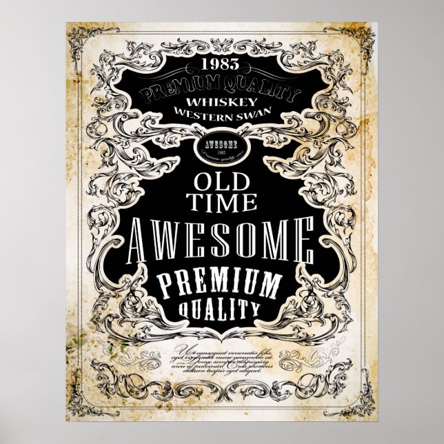 Retro Whiskey Label Poster (Front)