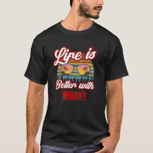 Retro Whisky Sunset  With Whisky T-Shirt