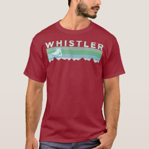 Retro Whistler BC Canada Distressed Skiing T-Shirt