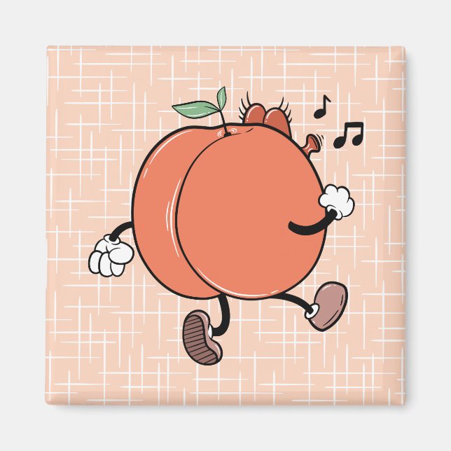 Retro Whistling Peachy Butt Character Magnet (Front)