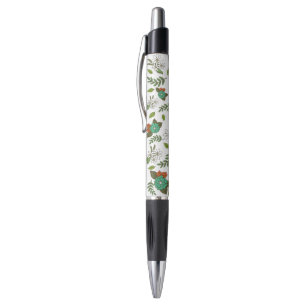 Retro White and Green Floral