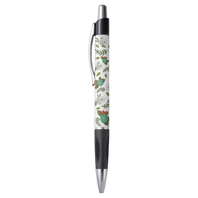 Retro White and Green Floral (Top (Vertical))