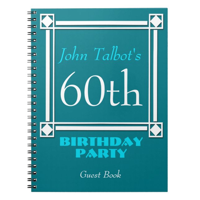 Retro White Frame 60th Birthday Guest Book (Front)