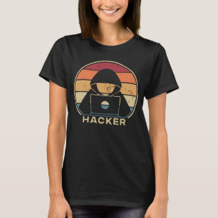 Retro White Hat Black Hat Ethical Hacking Hacker T-Shirt