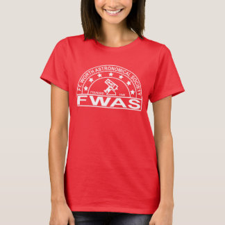 Retro White Logo Woman's Dark T-Shirt Red
