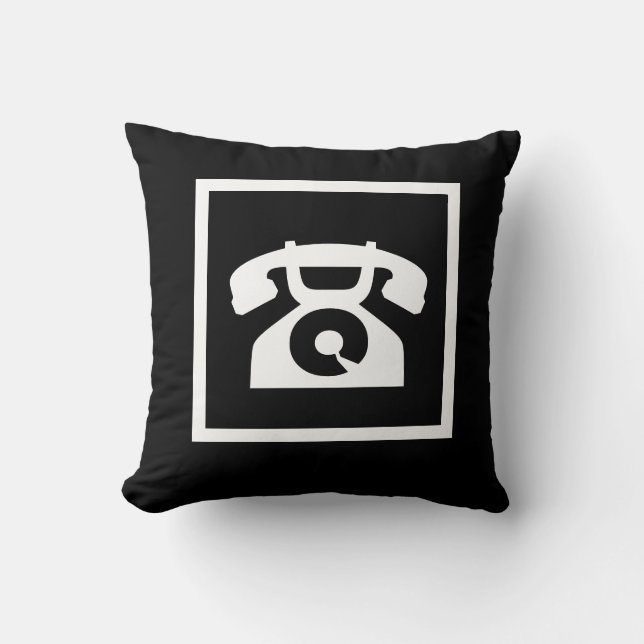 retro  white phone on black pillow (Front)