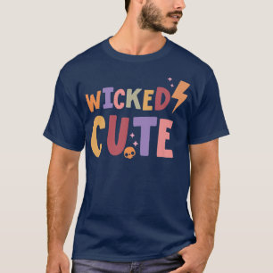 Retro Wicked Cute Halloween Spooky Pumpkin Skull C T-Shirt