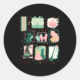 Retro Wicked Stamps Christmas Vibes Clothing Long  Classic Round Sticker