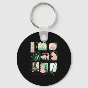 Retro Wicked Stamps Christmas Vibes Clothing Long  Key Ring