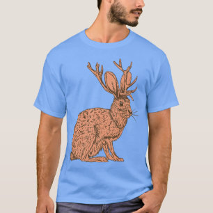 Retro Wild animal jackrabbit with antelope horns J T-Shirt