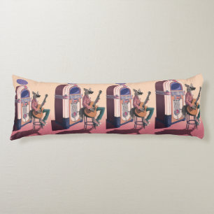 Retro Wild Dog Guitarist – Minimalist Body Pillow