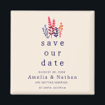 Retro Wild Flowers Non Photo Save the Date Wedding Magnet<br><div class="desc">Easy to personalise with your own text/details.</div>