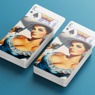 Retro Wild West Pin-up Playing Cards