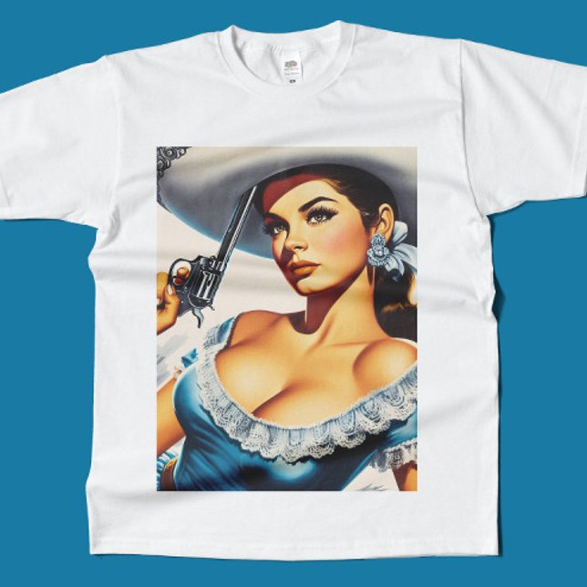 Retro Wild West Pin-up T-Shirt (Creator Uploaded)