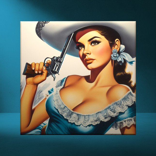 Retro Wild West Pin-up Tile (Creator Uploaded)