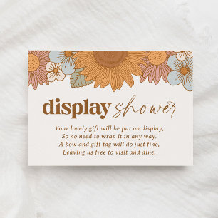 Retro Wildflowe Baby Shower Display Shower Enclosure Card
