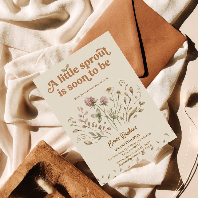 Retro Wildflower Baby Shower Invitation (Creator Uploaded)