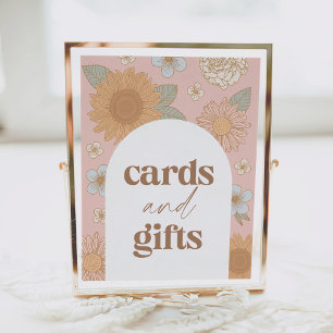 Retro Wildflower Birthday Cards and Gifts Sign