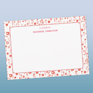 Retro Wildflower Fun Pink Personalised Card