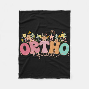 Retro Wildflower Ortho Squad Orthopaedics Nurse Rn Fleece Blanket