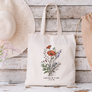 Retro Wildflower  Tote Bag