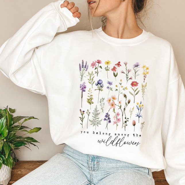Retro Wildflowers Floral Sweatshirt (Creator Uploaded)