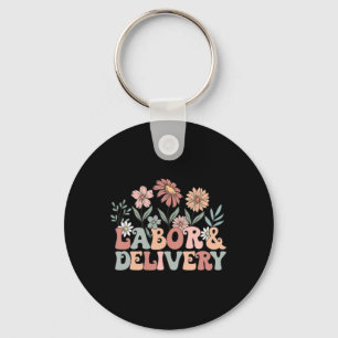 Retro Wildflowers Labour And Delivery Nurse Ck To Key Ring