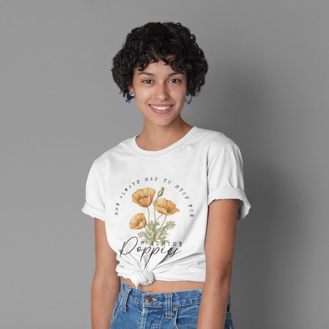 Retro Wildflowers Yellow Poppies Flowers T-Shirt (Creator Uploaded)