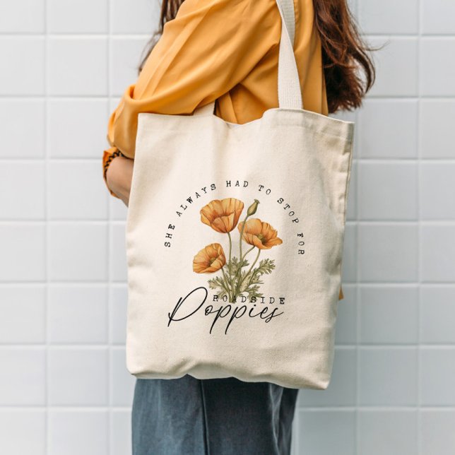 Retro Wildflowers Yellow Poppies Flowers Tote Bag (Creator Uploaded)
