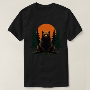 Retro Wildlife Forest Bear Outdoors Nature T-Shirt