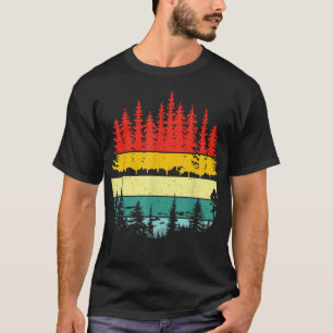 Retro Wildlife Trees Outdoors Nature Forest Sleeve T-Shirt
