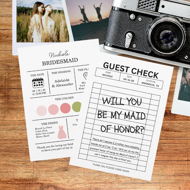 Retro Will You Be My Maid of Honour Proposal Card (Creator Uploaded)