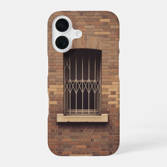 Retro Window Grille iPhone 16 Case (Back)