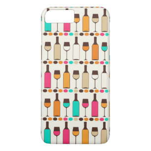 Retro wine bottles and glasses Case-Mate iPhone case