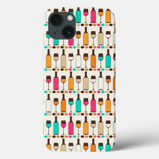 Retro wine bottles and glasses Case-Mate iPhone case (Back)