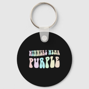 Retro Winners Wear Purple Support Pancreatic Cance Key Ring