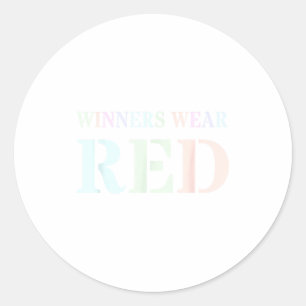 Retro Winners Wear Red Spirit Week War Game Team B Classic Round Sticker