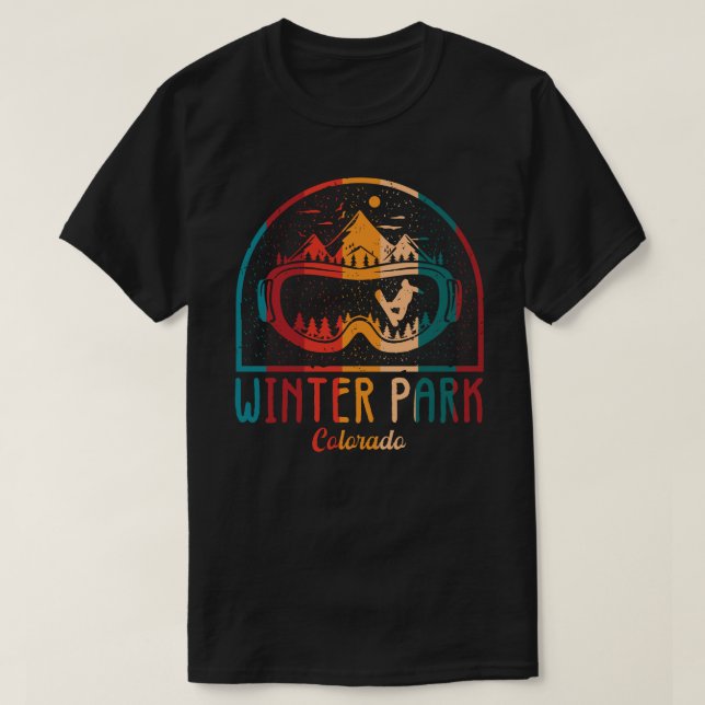 Retro Winter Park Ski Adventure T-Shirt (Design Front)