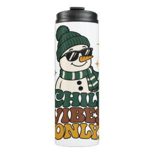 Retro Winter Snowman Chill Vibes Thermal Tumbler