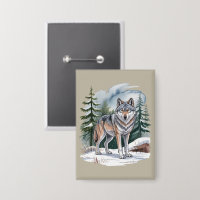 Retro Winter Wolf Watercolor 90's Wilderness Natur