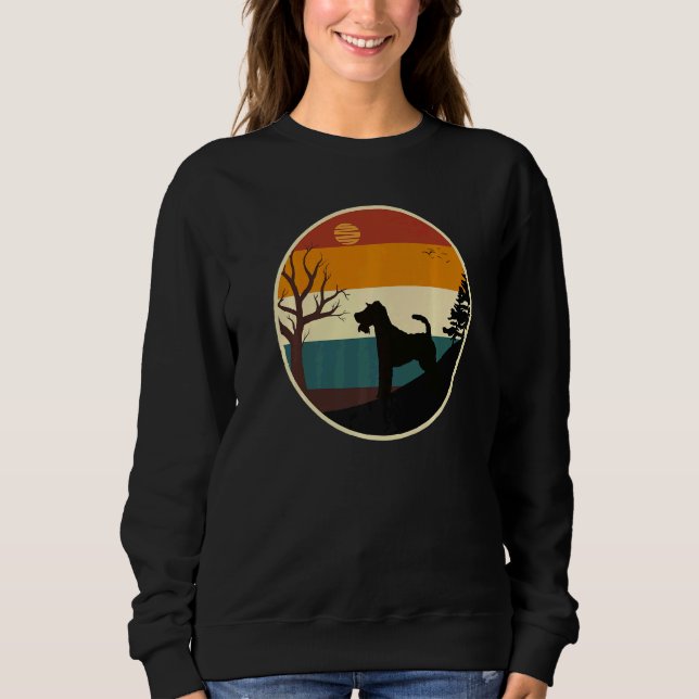 Retro Wire Fox Terrier Graphic Dog  Wire Fox Terri Sweatshirt (Front)