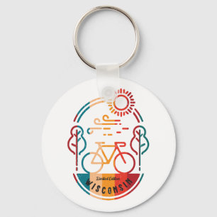 Retro Wisconsin Bike Trail Key Ring